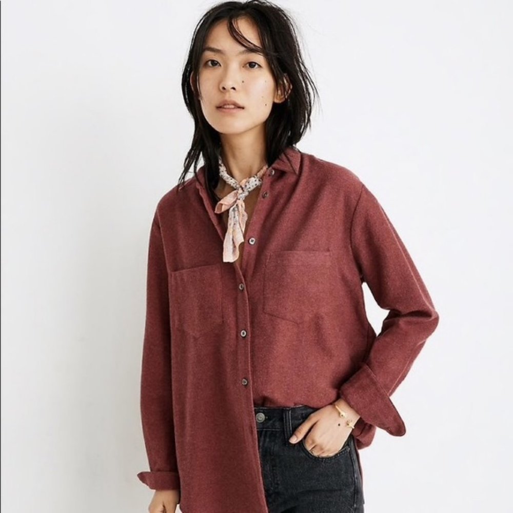 Madewell Flannel Oversized Ex-Boyfriend Shirt